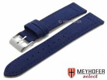 Watch strap Tijuana 24mm dark blue cordura (textile) stitched by MEYHOFER (width of buckle 22 mm)