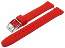 Watch strap Maywood 17mm red synthetics smooth suitable for SWATCH by MEYHOFER (width of buckle 16 mm)