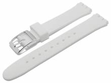Watch strap Maywood 17mm white synthetics smooth suitable for SWATCH by MEYHOFER (width of buckle 16 mm)