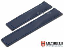 Watch strap Norfolk 18mm dark blue leather stitched for TAG Heuer Monaco clasp by MEYHOFER (width of buckle 16 mm)