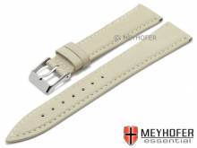 Watch strap Yankton 18mm beige leather grained stitched by MEYHOFER (width of buckle 16 mm)
