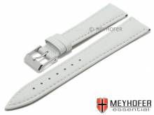 Watch strap Yankton 18mm white leather grained stitched by MEYHOFER (width of buckle 16 mm)