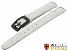 Watch strap Inkster 12mm white leather croco grain suitable for SWATCH by MEYHOFER (width of buckle 12 mm)