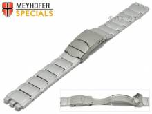 Watch strap Kingwood 17mm silver aluminium matt suitable for SWATCH by MEYHOFER