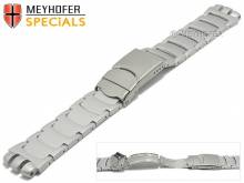 Watch strap Dyersburg 17mm silver aluminium matt suitable for SWATCH by MEYHOFER