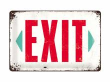 Deko-Blechschild / Retro-Reklameschild Exit weiß/rot 20 x 30cm von Nostalgic-Art