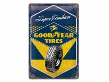Deko-Blechschild / Retro-Reklameschild Goodyear - Super Cushion blau/gelb 30 x 20cm von Nostalgic-Art