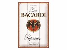 Deko-Blechschild / Retro-Reklameschild Bacardi - Superior White Wood braun/beige 30 x 20cm von Nostalgic-Art