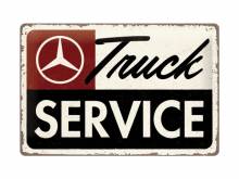 Deko-Blechschild / Retro-Reklameschild Daimler Truck - Service weiß/schwarz 20 x 30cm von Nostalgic-Art
