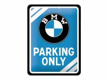 Deko-Blechschild / Retro-Reklameschild BMW - Parking Only blau 20 x 15cm von Nostalgic-Art