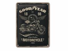 Deko-Blechschild / Retro-Reklameschild Goodyear - Motorcycle schwarz/grau 20 x 15cm von Nostalgic-Art