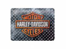 Deko-Blechschild / Retro-Reklameschild Harley-Davidson - Diamond Plate schwarz/grau 15 x 20cm von Nostalgic-Art