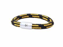 Schmuck-Armband Land in Sicht schwarz/goldfarben Segel-Tampen geflochten Magnet-Verschluss - Bandlänge ca. 21cm