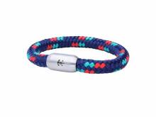 Schmuck-Armband Land in Sicht navy/rot/grün Segel-Tampen geflochten Magnet-Verschluss - Bandlänge ca. 21cm
