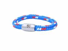 Schmuck-Armband Land in Sicht blau/rot/weiß Segel-Tampen geflochten Magnet-Verschluss - Bandlänge ca. 21cm