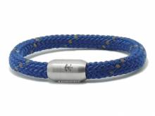 Schmuck-Armband Land in Sicht blau/taupe Segel-Tampen geflochten Magnet-Verschluss - Bandlänge ca. 21cm