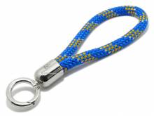 Schlüsselanhänger Maat lang Synthetik blau/gelb Segel-Tampen geflochten mit Karabiner-Ring