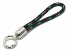 Schlüsselanhänger Maat lang Synthetik schwarz/bordeaux/grün Segel-Tampen geflochten mit Karabiner-Ring
