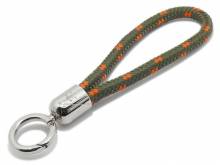 Schlüsselanhänger Maat lang Synthetik oliv/orange Segel-Tampen geflochten mit Karabiner-Ring
