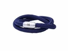Schmuck-Armband Neuland in Sicht navyblau Segel-Tampen 2fach geflochten Magnet-Verschluss - Bandlänge ca. 36cm