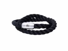 Schmuck-Armband Neuland in Sicht schwarz Segel-Tampen 2fach Magnet-Verschluss - Bandlänge ca. 38cm