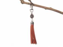 Schlüsselanhänger/Taschenanhänger Zeeland Knoten Synthetik/Metall orange/silberfarben handgemacht mit Karabinerhaken