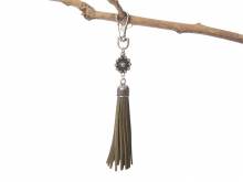 Schlüsselanhänger/Taschenanhänger Zeeland Knoten Synthetik/Metall grün/silberfarben handgemacht mit Karabinerhaken