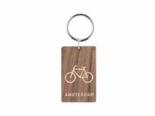 Schlüsselanhänger/Taschenanhänger Fahrrad Wallnuss/Ahornholz dunkelbraun/hellbraun handgemacht mit Schlüsselring