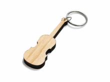 Schlüsselanhänger/Taschenanhänger Violine Ahorn-Holz hellbraun handgemacht mit Schlüsselring