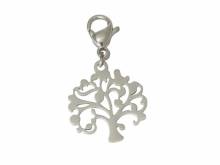 Dekorativer Charm-Anhänger Baum Edelstahl silberfarben mit Karabinerhaken von Style Republic