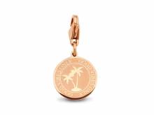 Dekorativer Charm-Anhänger Palme Edelstahl rosgoldfarben mit Karabinerhaken von CO88 Collection 