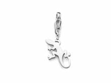 Dekorativer Charm-Anhänger Eidechse Edelstahl silberfarben mit Karabinerhaken von CO88 Collection 