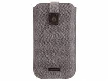 Exklusive Hülle Milano für Handy & Smartphone z.B. Samsung Textil hellgrau für 5,2