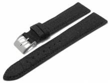 100% vegan: Uhrenarmband 18mm anthrazit aus Ananas-Fasern gepolstert abgenäht von PINASTRAP (Schließenanstoß 16 mm)