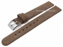 Watch strap 14mm dark brown leather antique look special lug ends for screwed casings (width of buckle 14 mm)