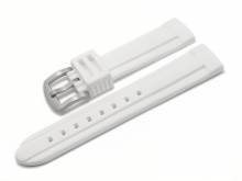 Watch strap Bozen 22mm white silicone matt with 2 grooves (width of buckle 20 mm)