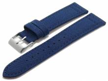 Watch strap Tijuana 22mm dark blue Cordura (textile) stitched underside Lorica (width of buckle 20 mm)