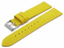 Watch strap Tijuana 22mm yellow Cordura (textile) stitched underside Lorica (width of buckle 20 mm)