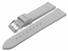 Watch strap Tijuana 24mm light grey Cordura (textile) stitched underside Lorica (width of buckle 22 mm)