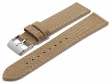 Watch strap Tijuana 18mm light brown Cordura (textile) stitched underside Lorica (width of buckle 16 mm)