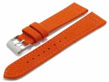 Watch strap Tijuana 22mm orange Cordura (textile) stitched underside Lorica (width of buckle 20 mm)