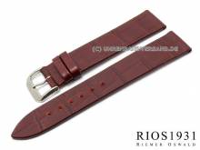 Uhrenarmband XS Miami 18mm bordeaux Alligator-Prägung von RIOS (Schließenanstoß 16 mm)