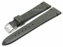 Watch strap Walker 22mm dark grey leather vintage look black stitching by RIOS (width of buckle 18 mm)