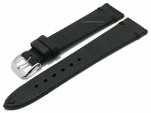 Uhrenarmband Walker 19mm schwarz Leder Vintage-Look abgenäht von RIOS (Schließenanstoß 16 mm)