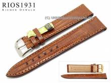 Well-crafted watch strap Avenue 20mm light brown genuine teju lizard stitched RIOS (width of buckle 18 mm) - EU ONLY
