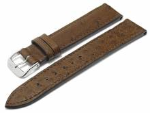 Watch band Maison 20mm dark brown genuine ostrich with quills by RIOS (width of buckle 18 mm)