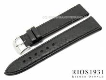 Uhrenarmband Maison 20mm schwarz echt Strauß mit Noppen von RIOS (Schließenanstoß 18 mm)