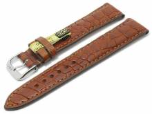 Well-crafted watch strap Imperial 18mm light brown genuine alligator stitched RIOS (width of buckle 16 mm) - EU ONLY