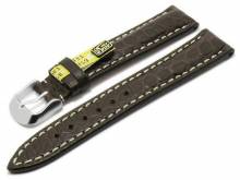 Well-crafted watch strap Ambassador 20mm dark brown genuine alligator matt by RIOS (width of buckle 18 mm) - EU ONLY