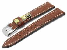 Well-crafted watch strap Ambassador 20mm light brown genuine alligator matt by RIOS (width of buckle 18 mm) - EU ONLY